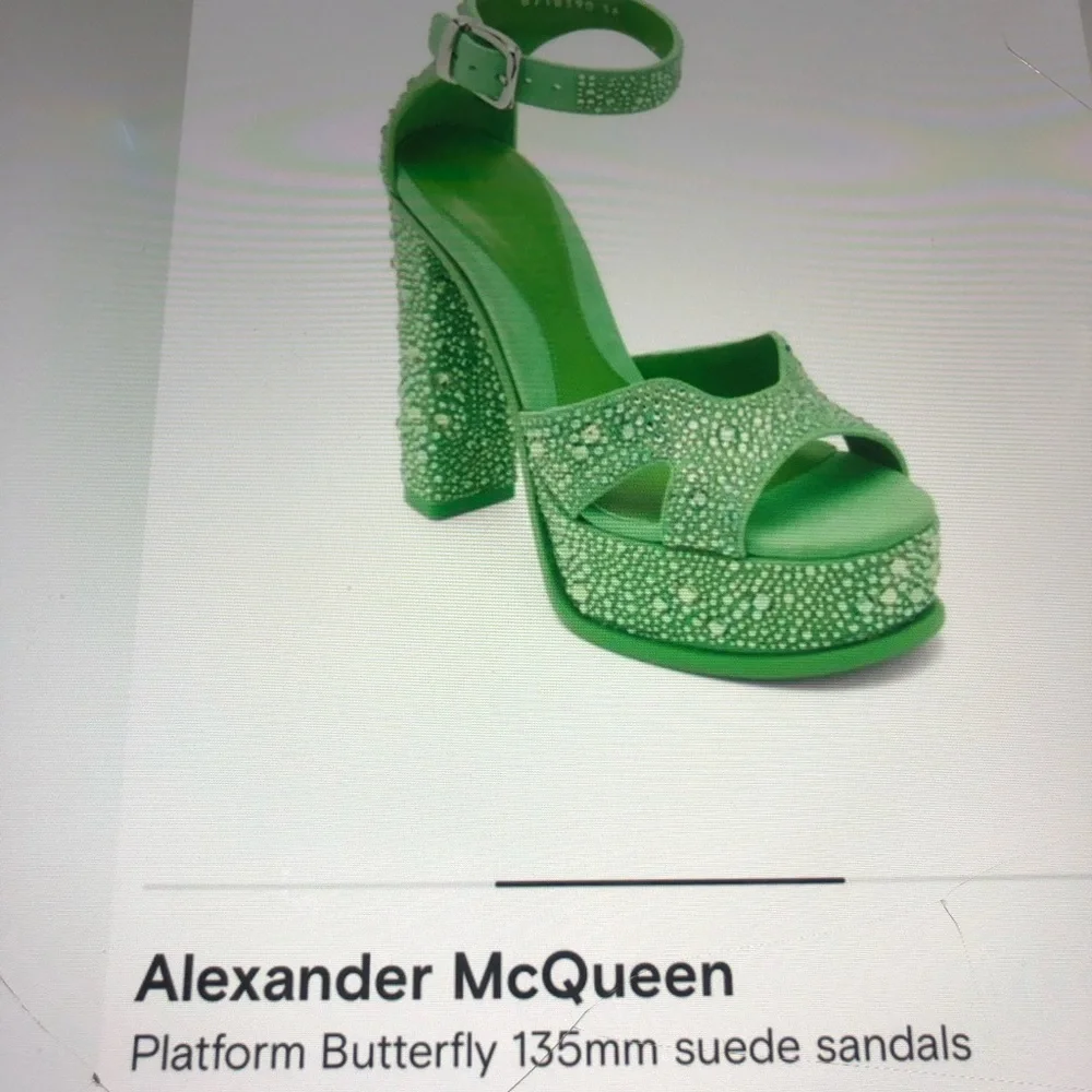 Alexander McQueen Crystal Platform sandals 135mm ! Stunning jade green !! - Picture 5 of 11